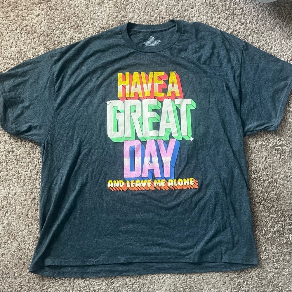 Graphic Tee with Colorful Text
Size 3XL 
NWOT